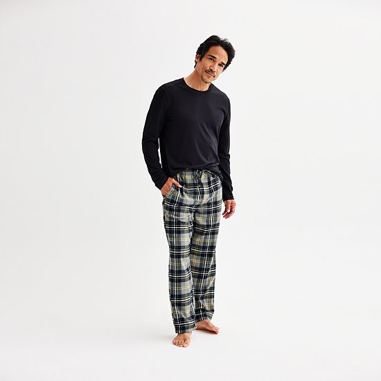  Men's Sonoma Goods For Life® 2-pc. Long Sleeve Pajama Shirt & Flannel Pajama Pants Set