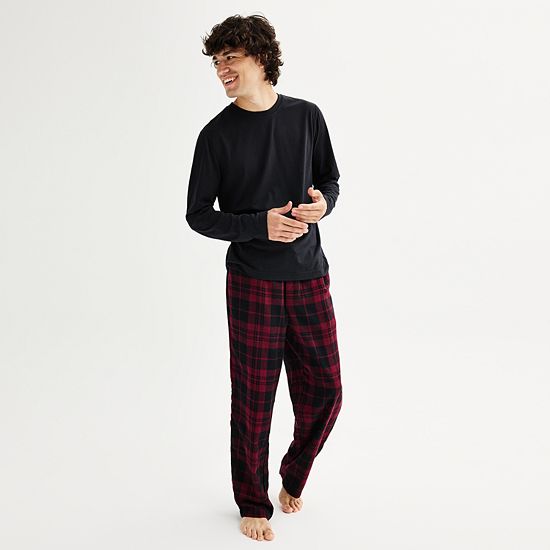  Men's Sonoma Goods For Life® 2-pc. Long Sleeve Pajama Shirt & Flannel Pajama Pants Set