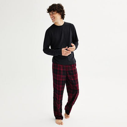  Men's Sonoma Goods For Life® 2-pc. Long Sleeve Pajama Shirt & Flannel Pajama Pants Set