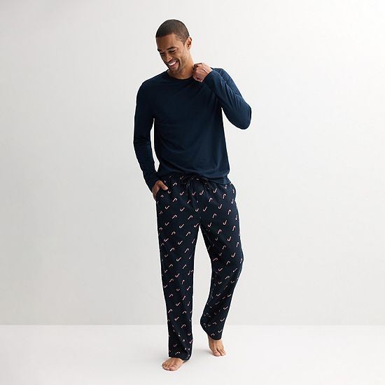  Men's Sonoma Goods For Life® 2-pc. Long Sleeve Pajama Shirt & Flannel Pajama Pants Set