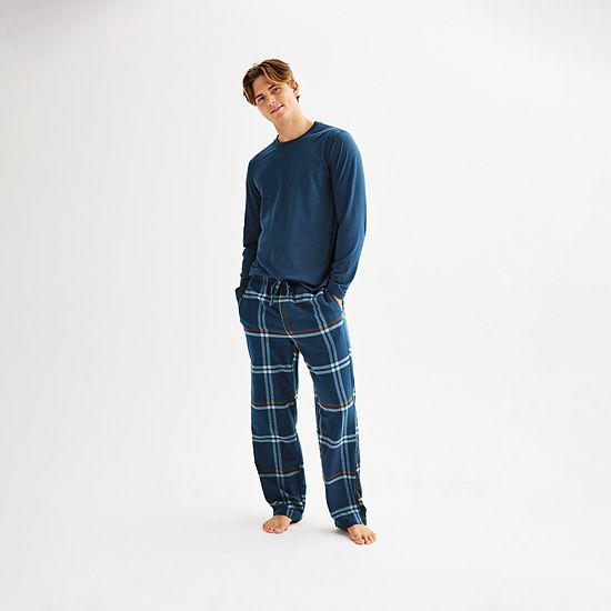  Men's Sonoma Goods For Life® 2-pc. Long Sleeve Pajama Shirt & Flannel Pajama Pants Set