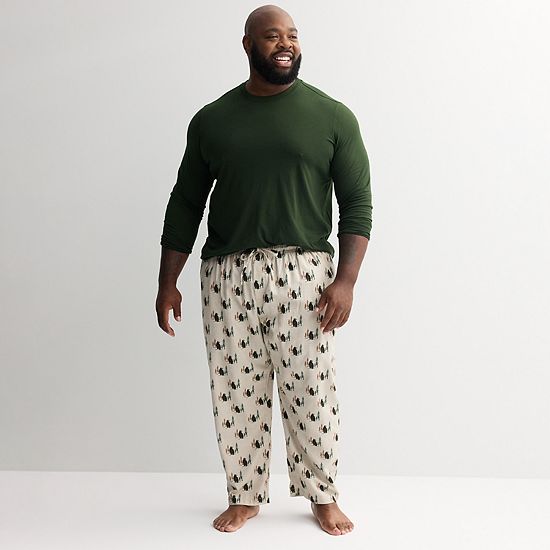  Big & Tall Sonoma Goods For Life® 2-pc. Long Sleeve Pajama Top & Flannel Pajama Pant Set