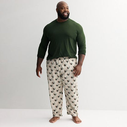  Big & Tall Sonoma Goods For Life® 2-pc. Long Sleeve Pajama Top & Flannel Pajama Pant Set