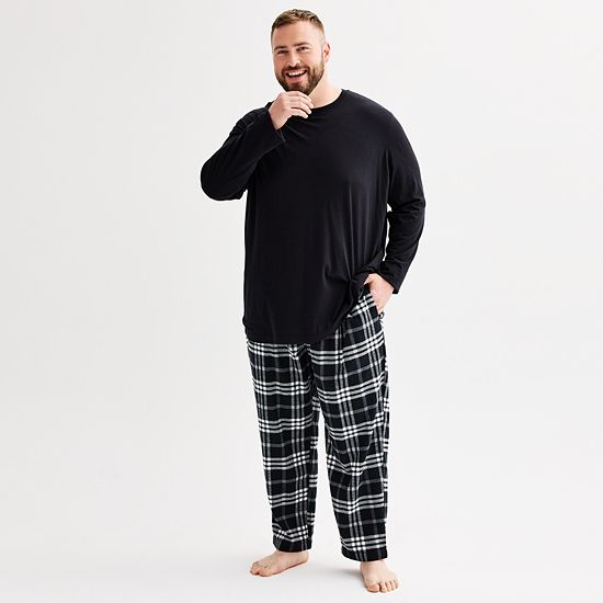  Big & Tall Sonoma Goods For Life® 2-pc. Long Sleeve Pajama Top & Flannel Pajama Pant Set