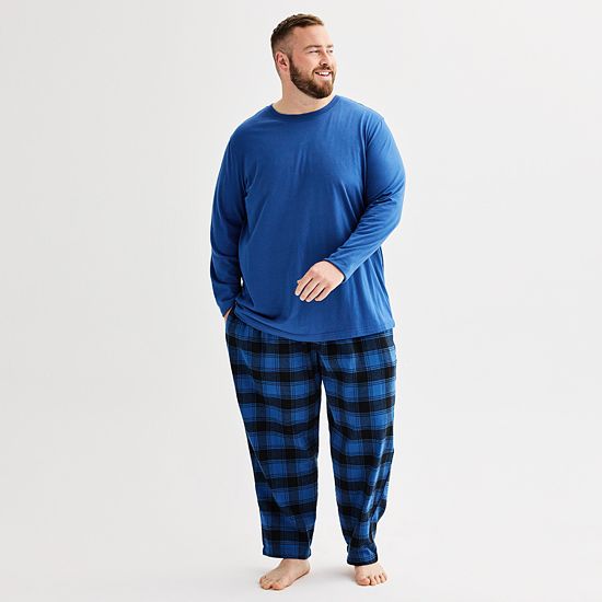  Big & Tall Sonoma Goods For Life® 2-pc. Long Sleeve Pajama Top & Flannel Pajama Pant Set