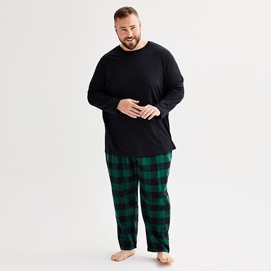  Big & Tall Sonoma Goods For Life® 2-pc. Long Sleeve Pajama Top & Flannel Pajama Pant Set