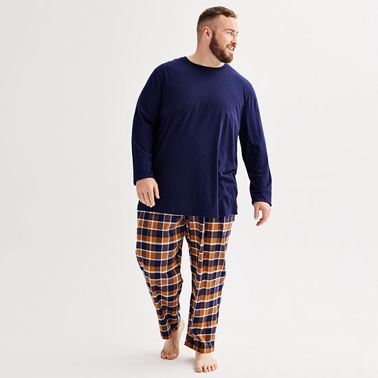  Big & Tall Sonoma Goods For Life® 2-pc. Long Sleeve Pajama Top & Flannel Pajama Pant Set