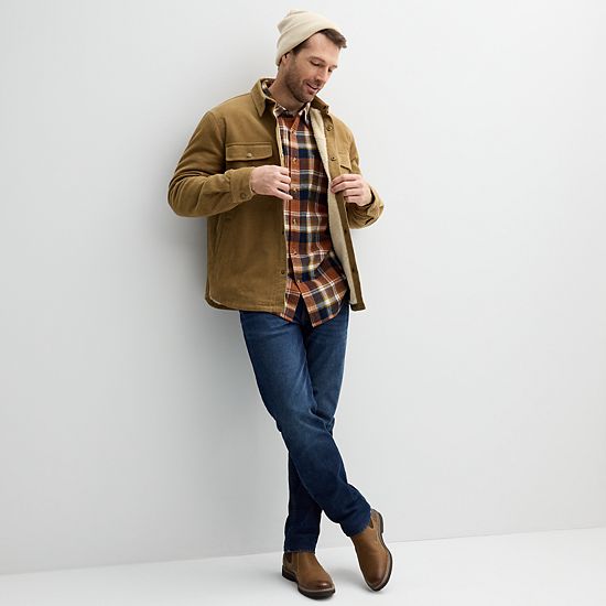  Men's Sonoma Goods For Life® Corduroy Snap Closure Jacket