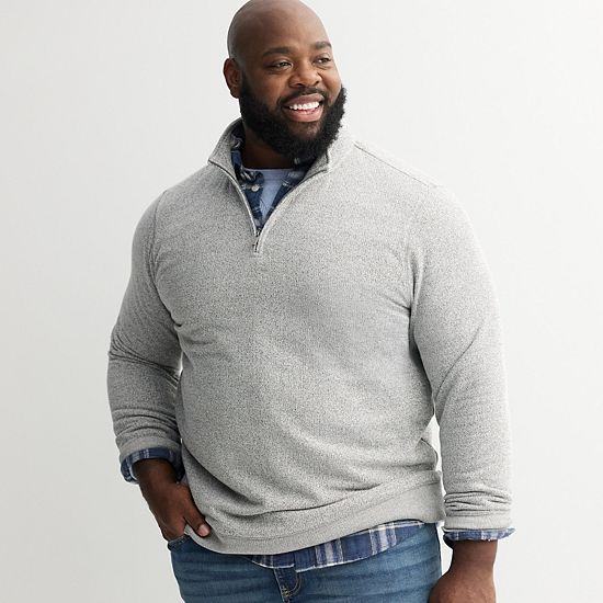  Big & Tall Sonoma Goods For Life® Sweater Fleece Quarter Zip Pullover