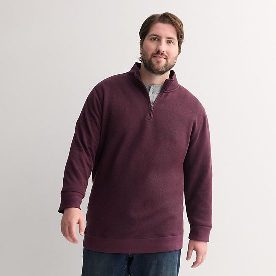  Big & Tall Sonoma Goods For Life® Sweater Fleece Quarter Zip Pullover