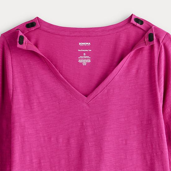  Women's Sonoma Goods For Life® Adaptive Everyday Long Sleeve V-Neck T-Shirt