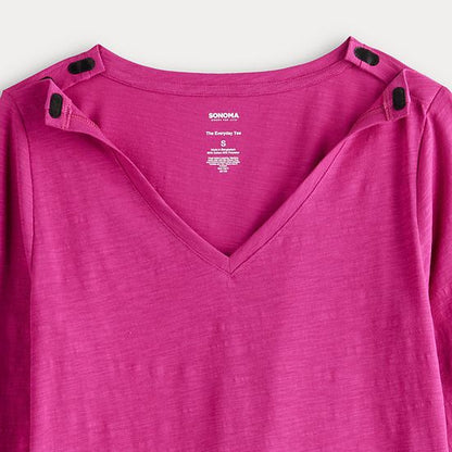  Women's Sonoma Goods For Life® Adaptive Everyday Long Sleeve V-Neck T-Shirt