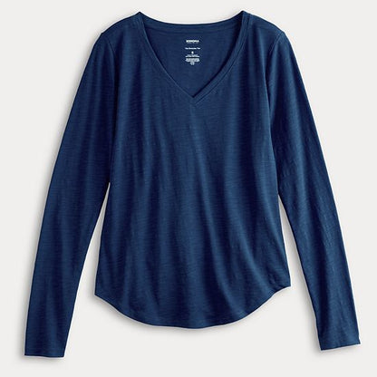  Women's Sonoma Goods For Life® Adaptive Everyday Long Sleeve V-Neck T-Shirt