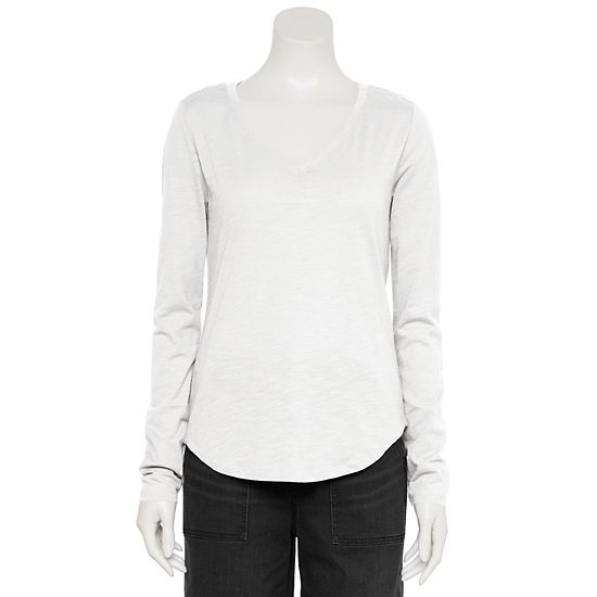  Women's Sonoma Goods For Life® Adaptive Everyday Long Sleeve V-Neck T-Shirt