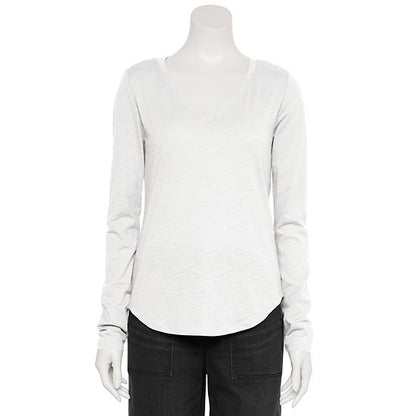  Women's Sonoma Goods For Life® Adaptive Everyday Long Sleeve V-Neck T-Shirt
