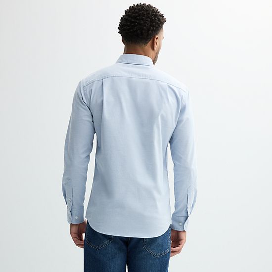  Men's Sonoma Goods For Life® Long Sleeve Slim Fit Perfect Length Button-Down Shirt