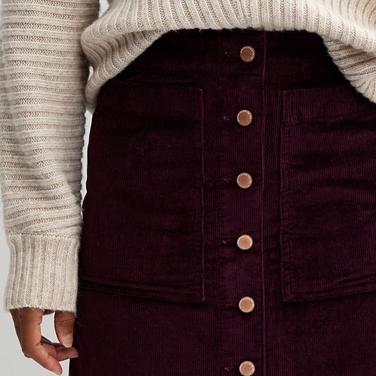 Women's Sonoma Goods For Life® Button-Front Corduroy Skirt