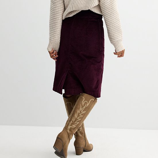  Women's Sonoma Goods For Life® Button-Front Corduroy Skirt