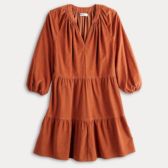  Women's Sonoma Goods For Life® Tiered Corduroy Dress