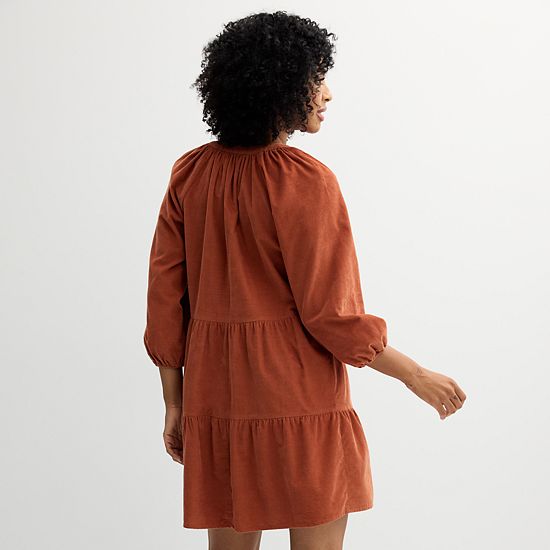  Women's Sonoma Goods For Life® Tiered Corduroy Dress