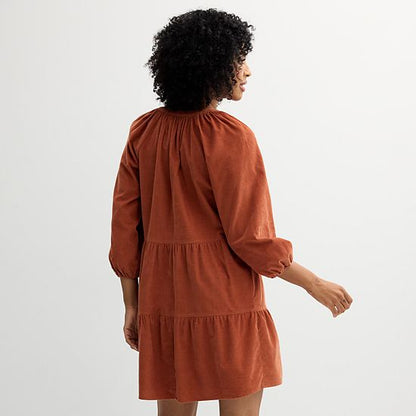  Women's Sonoma Goods For Life® Tiered Corduroy Dress