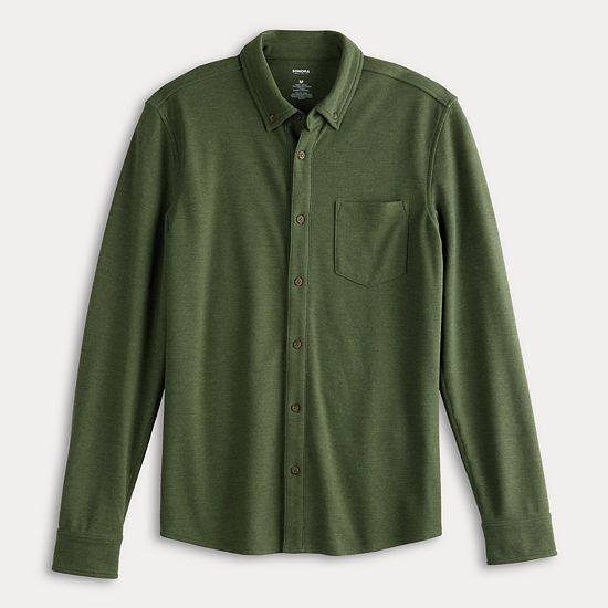  Men's Sonoma Goods For Life® Long Sleeve Pique Button-Up Shirt