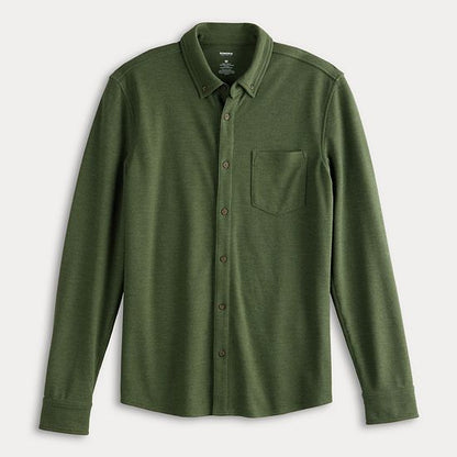  Men's Sonoma Goods For Life® Long Sleeve Pique Button-Up Shirt