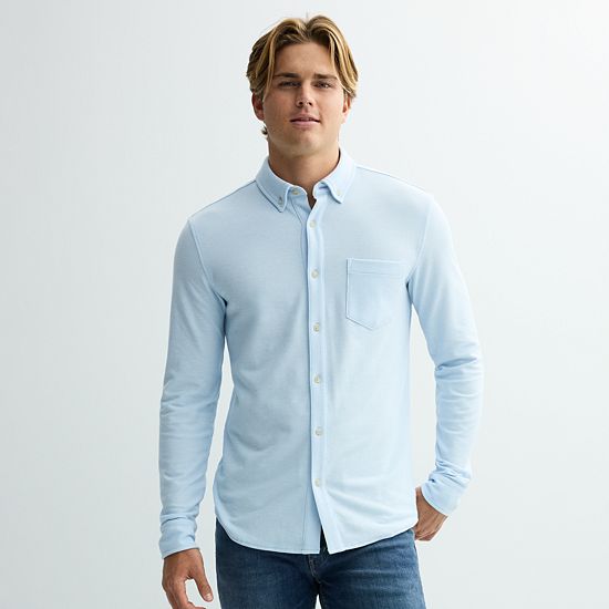  Men's Sonoma Goods For Life® Long Sleeve Pique Button-Up Shirt