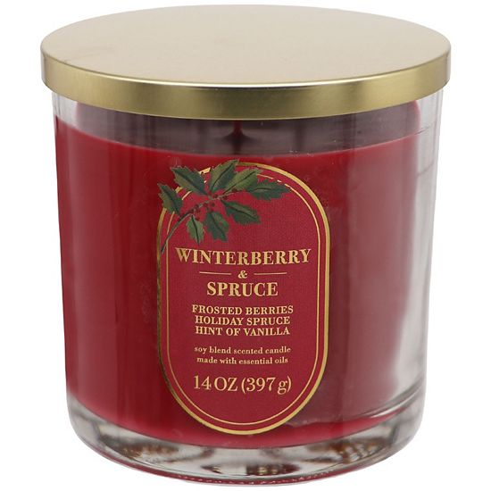 Sonoma Goods For Life® 14-oz. Winterberry & Spruce Single Pour Candle Jar