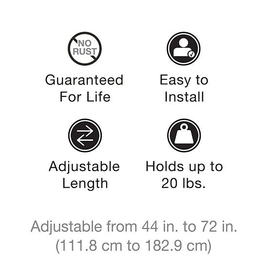  Sonoma Goods For Life® No-Rust Stainless Steel Shower Tension Rod