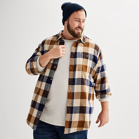  Big & Tall Sonoma Goods For Life® Long Sleeve Flannel Shirt