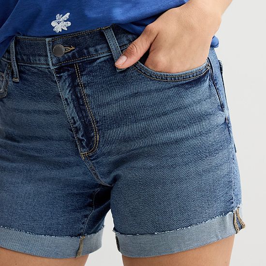  Petite Sonoma Goods For Life® Mid Rise Roll Cuff Shorts