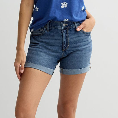  Petite Sonoma Goods For Life® Mid Rise Roll Cuff Shorts