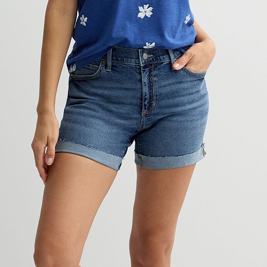  Petite Sonoma Goods For Life® Mid Rise Roll Cuff Shorts