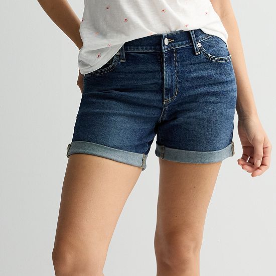  Petite Sonoma Goods For Life® Mid Rise Roll Cuff Shorts