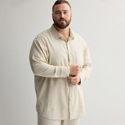  Big & Tall Sonoma Goods For Life® Perfect Length Long Sleeve Linen Shirt