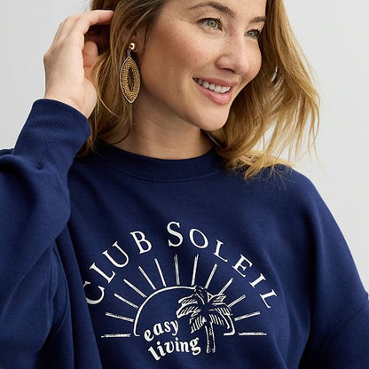  Women's Sonoma Goods For Life® Boxy Crewneck Graphic Sweatshirt