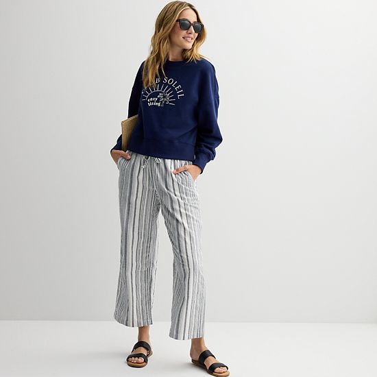  Women's Sonoma Goods For Life® Boxy Crewneck Graphic Sweatshirt