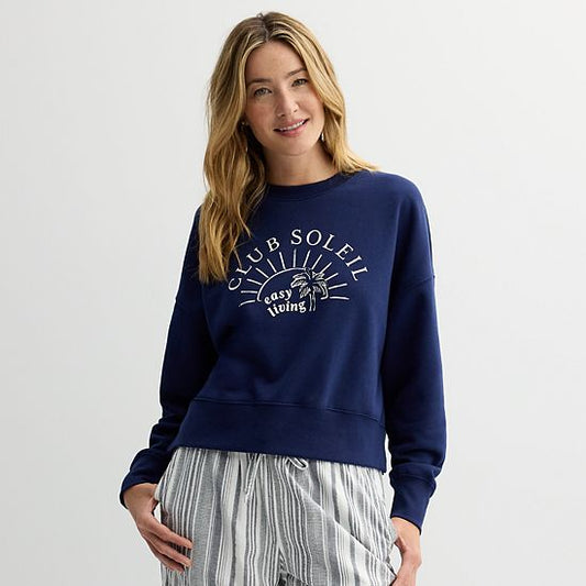  Women's Sonoma Goods For Life® Boxy Crewneck Graphic Sweatshirt