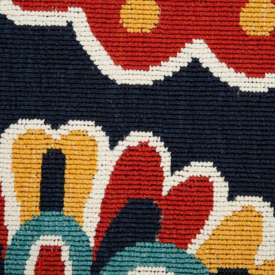  Sonoma Goods For Life® Floral Medallion Indoor / Outdoor Area Or Throw Rug