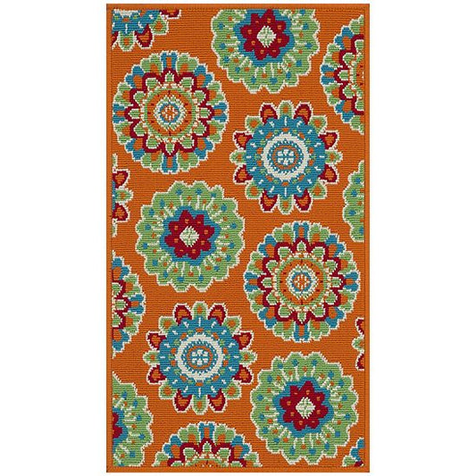  Sonoma Goods For Life® Floral Medallion Indoor / Outdoor Area Or Throw Rug