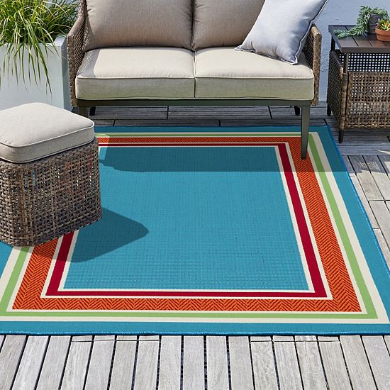  Sonoma Goods For Life® Border Stripe Indoor/Outdoor Area Rug