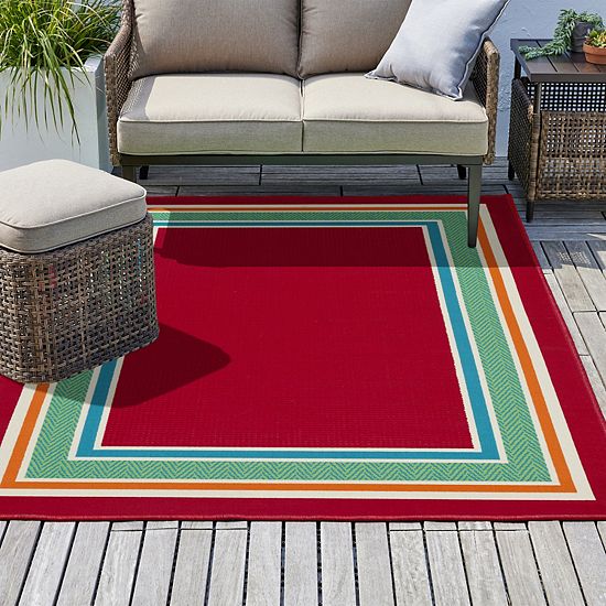  Sonoma Goods For Life® Border Stripe Indoor/Outdoor Area Rug