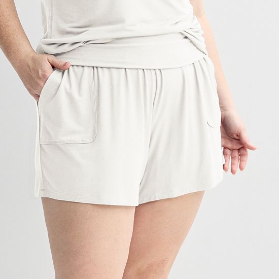  Plus Size Sonoma Goods For Life® Fold Over Sleep Shorts