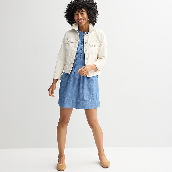  Petite Sonoma Goods For Life® Sleeveless Pintuck Dress