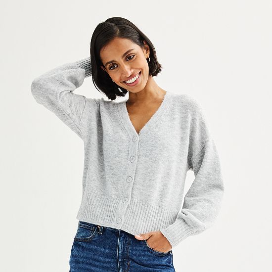  Petite Sonoma Goods For Life® Balloon Sleeve Button-Front Cardigan
