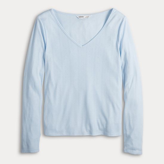  Women's Sonoma Goods For Life® Pointelle Sleep Long Sleeve Top
