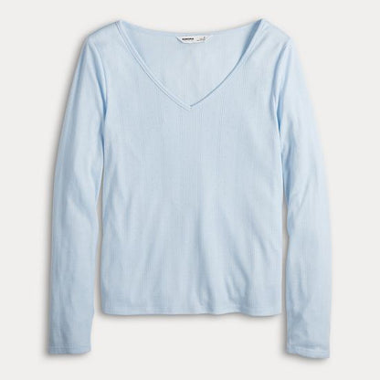  Women's Sonoma Goods For Life® Pointelle Sleep Long Sleeve Top