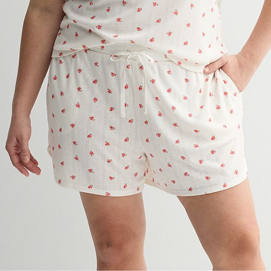  Plus Size Sonoma Goods For Life® Pointelle Sleep Shorts