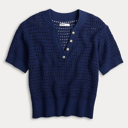 Women's Sonoma Goods For Life® Short Sleeve Henley Sweater